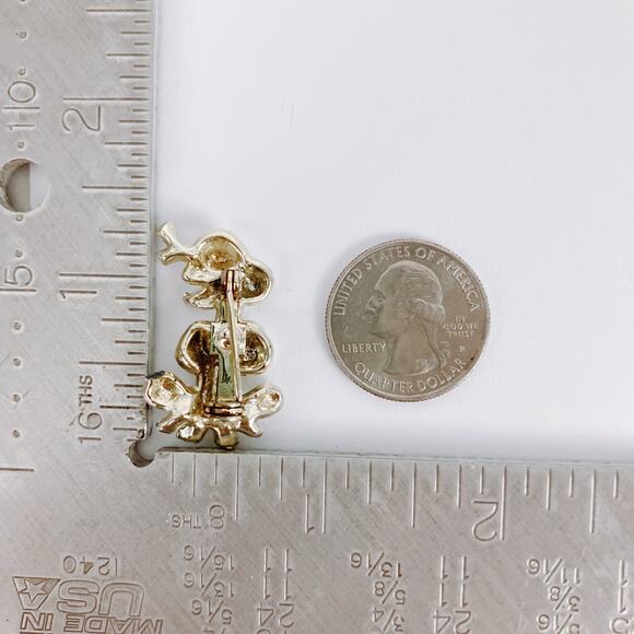 Vintage 1950s Poodle Novelty Brooch Silver Tone Enamel Mid Century Pin - Picture 10 of 10